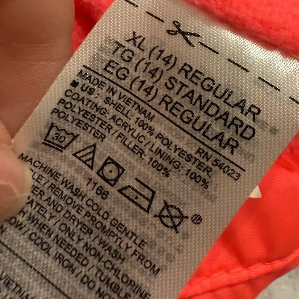 Old Navy girls size XL neon coral/pink winter vest